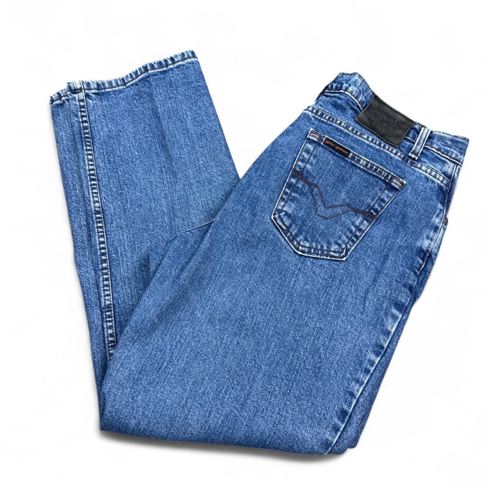 Harley Davidson Jeans Womens Size 16 P Straight Leg High Rise 90s VTG Denim